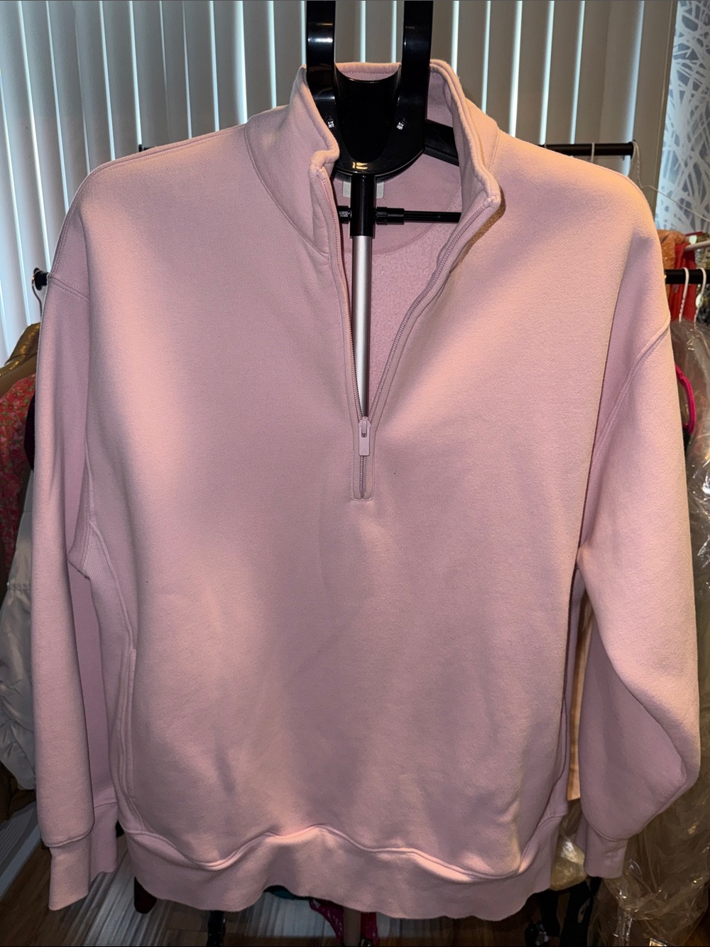 Aritzia Pale Pink Quarter-Zip Pullover - Picture 4 of 6